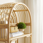 Modway Ottilie 68 Inch Arched Natural Rattan Bookshelf