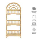 Modway Ottilie 68 Inch Arched Natural Rattan Bookshelf