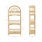 Modway Ottilie 68 Inch Arched Natural Rattan Bookshelf