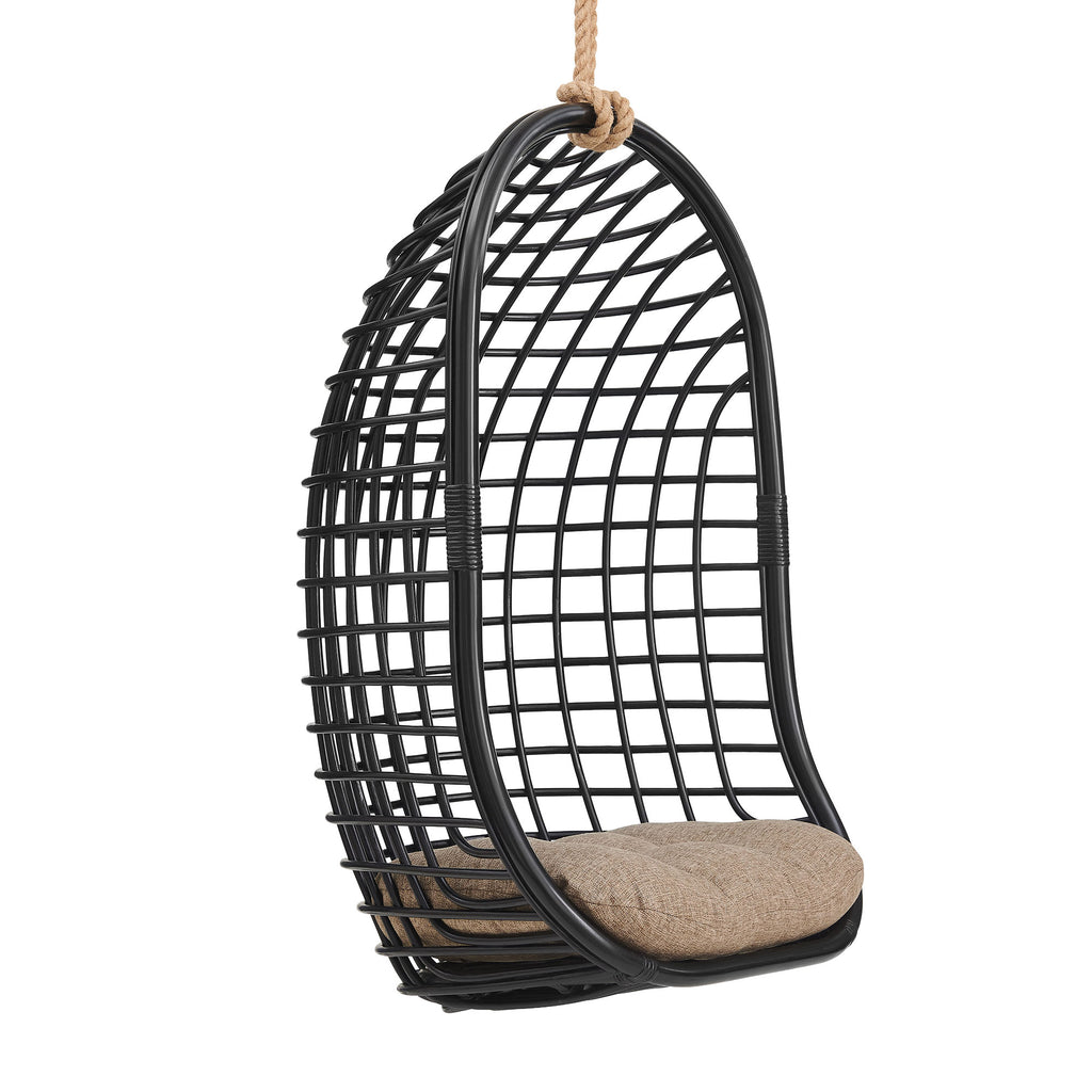 Modway Tamsin Open Grid Weave Natural Rattan Hanging Chair