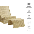 Modway Eira 2 Piece Continuous Curved Natural Rattan Lounge Chair and Ottoman Set