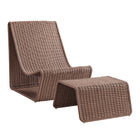 Modway Eira 2 Piece Continuous Curved Natural Rattan Lounge Chair and Ottoman Set