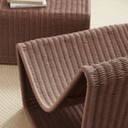 Modway Eira 2 Piece Continuous Curved Natural Rattan Lounge Chair and Ottoman Set