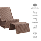 Modway Eira 2 Piece Continuous Curved Natural Rattan Lounge Chair and Ottoman Set