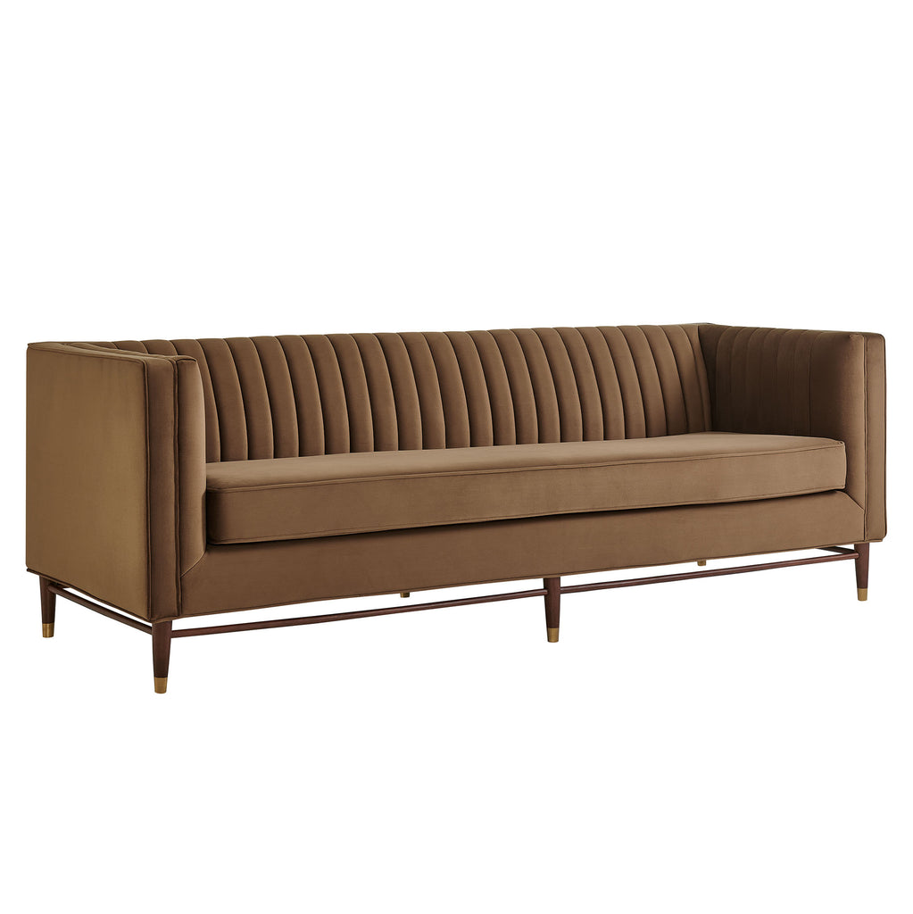 Modway Devote 93 Inch Performance Velvet Channel Tufted Sofa