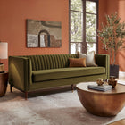 Modway Devote 93 Inch Performance Velvet Channel Tufted Sofa