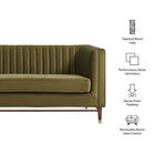 Modway Devote 93 Inch Performance Velvet Channel Tufted Sofa