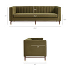 Modway Devote 93 Inch Performance Velvet Channel Tufted Sofa