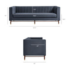Modway Devote 93 Inch Performance Velvet Channel Tufted Sofa