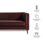 Modway Devote 93 Inch Performance Velvet Channel Tufted Sofa