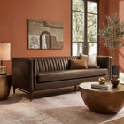 Modway Devote 93 Inch Vegan Leather Channel Tufted Sofa