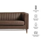 Modway Devote 93 Inch Vegan Leather Channel Tufted Sofa