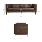 Modway Devote 93 Inch Vegan Leather Channel Tufted Sofa