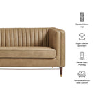 Modway Devote 93 Inch Vegan Leather Channel Tufted Sofa