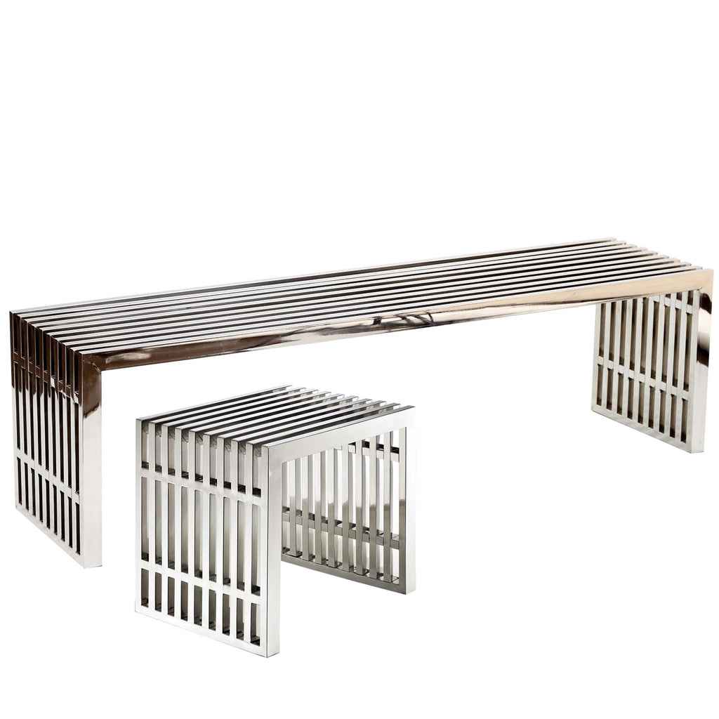 Modway Gridiron Benches Set of 2  
