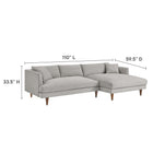 Modway Zoya Right-Facing Down Filled Overstuffed Sectional Sofa