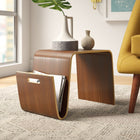 Manhattan Comfort Brookside Mid-Century Modern End Table in Walnut