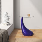 Manhattan Comfort Lava Modern Glass Top End Table in Purple