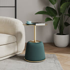 Manhattan Comfort Anderson Modern Metal Top Upholstered End Table in Green