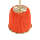 Manhattan Comfort Anderson Modern Metal Top Upholstered End Table in Orange