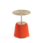 Manhattan Comfort Anderson Modern Metal Top Upholstered End Table in Orange