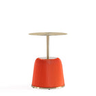 Manhattan Comfort Anderson Modern Metal Top Upholstered End Table in Orange