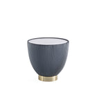 Manhattan Comfort Anderson Modern Sintered Stone Top Upholstered End Table in Gray