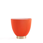 Manhattan Comfort Anderson Modern Sintered Stone Top Upholstered End Table in Orange