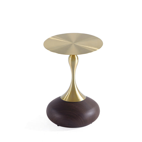 Manhattan Comfort Patchin Modern End Table in Brown and Gold