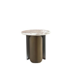 Manhattan Comfort Monica Modern Glam Sintered Stone Top End Table in Bronze