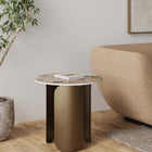 Manhattan Comfort Monica Modern Glam Sintered Stone Top End Table in Bronze