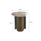 Manhattan Comfort Monica Modern Glam Sintered Stone Top End Table in Bronze