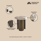 Manhattan Comfort Monica Modern Glam Sintered Stone Top End Table in Bronze