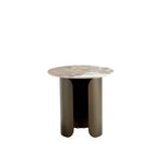 Manhattan Comfort Monica Modern Glam Sintered Stone Top End Table in Bronze
