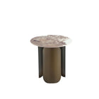 Manhattan Comfort Monica Modern Glam Sintered Stone Top End Table in Bronze