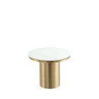 Manhattan Comfort Glenn Modern Glam Sintered Stone Top End Table in Gold