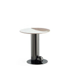 Manhattan Comfort Laurel Modern Glam Sintered Stone Top End Table in Black
