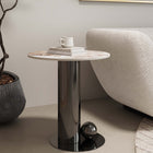 Manhattan Comfort Laurel Modern Glam Sintered Stone Top End Table in Black
