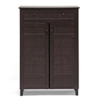 Baxton Studio Glidden Dark Brown Wood Modern Shoe Cabinet (Tall)