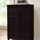 Baxton Studio Glidden Dark Brown Wood Modern Shoe Cabinet (Tall)