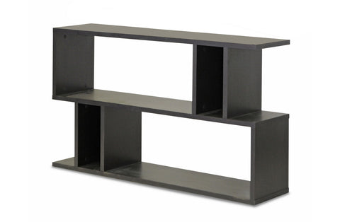 Baxton Studio Goodwin 2-Level Dark Brown Modern Bookshelf