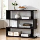 Baxton Studio Barnes Dark Brown Three-Shelf Modern Bookcase