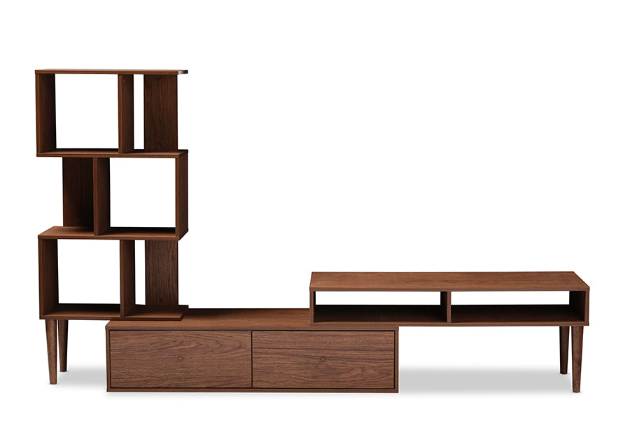 Baxton Studio Haversham Mid-century Retro Modern TV Stand Entertainment Center and Display Unit