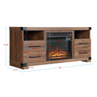 Manhattan Comfort Richmond Industrial Traditional 2-Piece Electric Fireplace in Black and Brown
