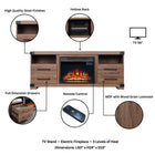 Manhattan Comfort Richmond Industrial Traditional 2-Piece Electric Fireplace in Black and Brown