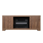 Manhattan Comfort Richmond Industrial Traditional 2-Piece Electric Fireplace in Black and Brown
