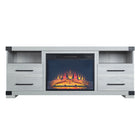 Manhattan Comfort Richmond Industrial Traditional 2-Piece Electric Fireplace in Black and Gray