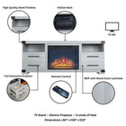 Manhattan Comfort Richmond Industrial Traditional 2-Piece Electric Fireplace in Black and Gray