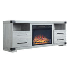 Manhattan Comfort Richmond Industrial Traditional 2-Piece Electric Fireplace in Black and Gray