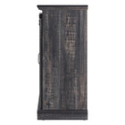 Manhattan Comfort Myrtle Modern Farmhouse 2-Piece Electric Fireplace in Black and Antique Brown